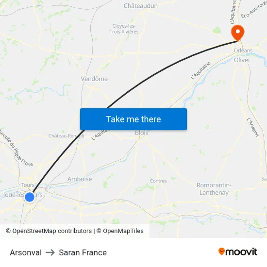 Arsonval to Saran France map