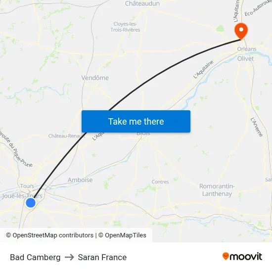 Bad Camberg to Saran France map