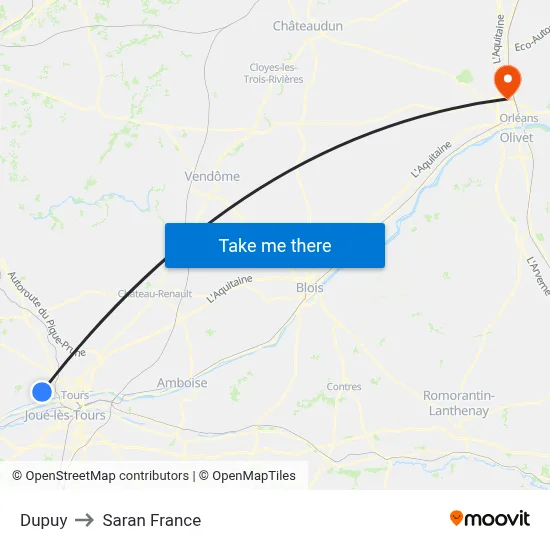Dupuy to Saran France map