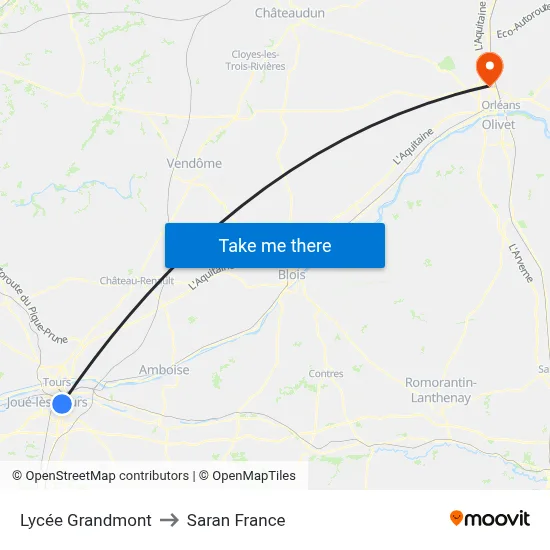 Lycée Grandmont to Saran France map
