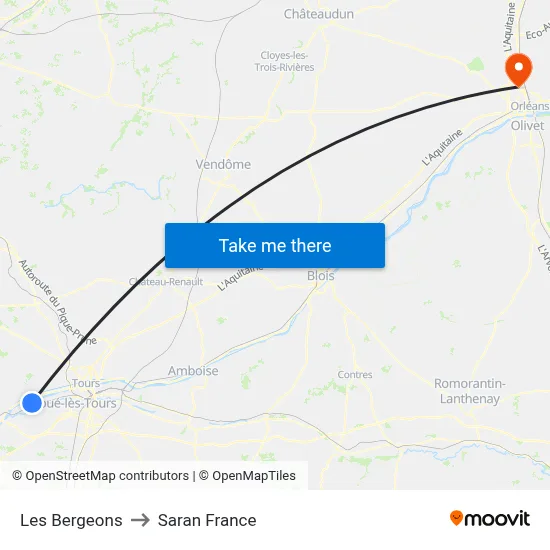 Les Bergeons to Saran France map