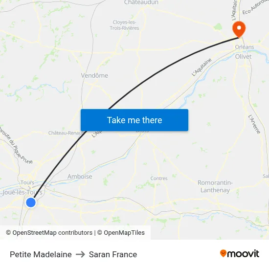 Petite Madelaine to Saran France map
