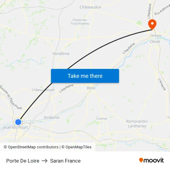 Porte De Loire to Saran France map