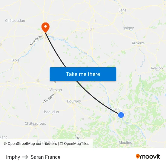 Imphy to Saran France map