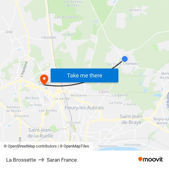 La Brossette to Saran France map