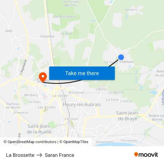 La Brossette to Saran France map