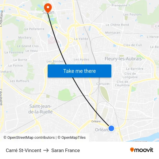 Carré St-Vincent to Saran France map