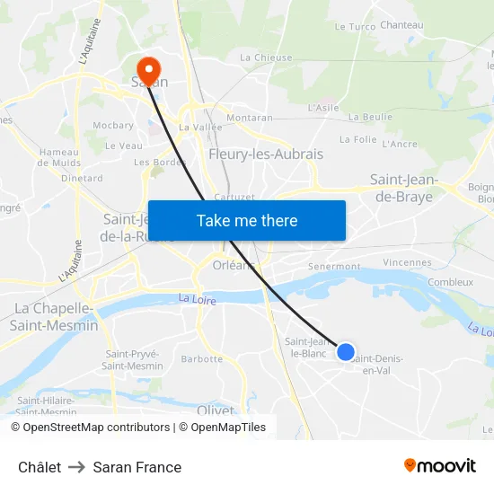 Châlet to Saran France map