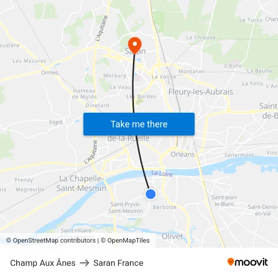Champ Aux Ânes to Saran France map