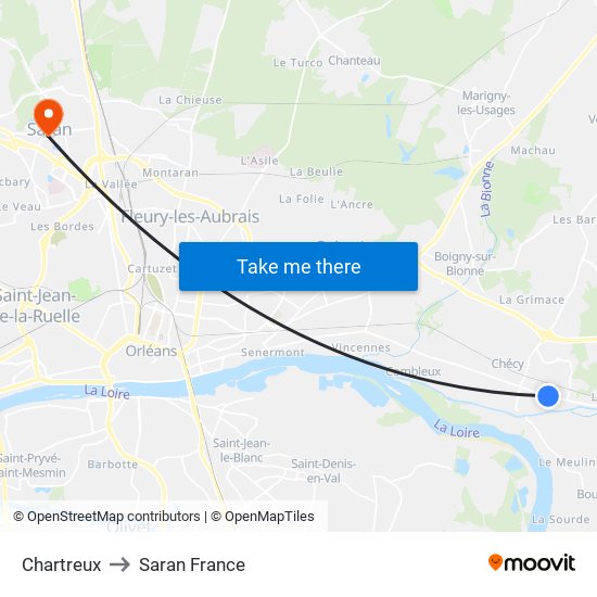 Chartreux to Saran France map