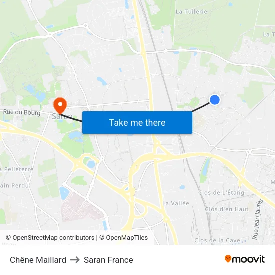 Chêne Maillard to Saran France map