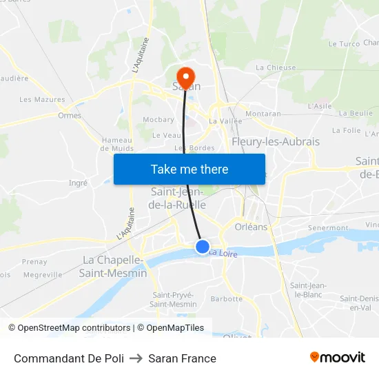 Commandant De Poli to Saran France map