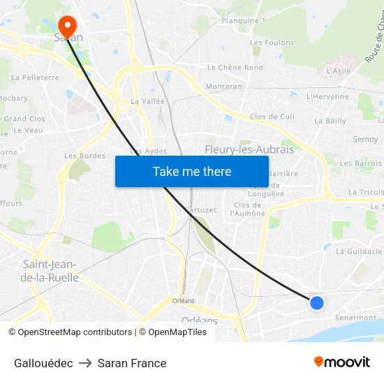 Gallouédec to Saran France map