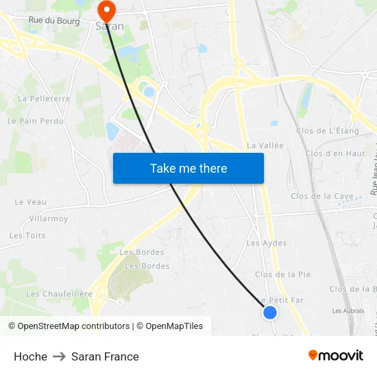 Hoche to Saran France map