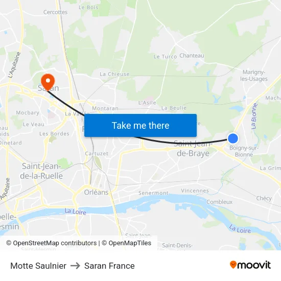 Motte Saulnier to Saran France map