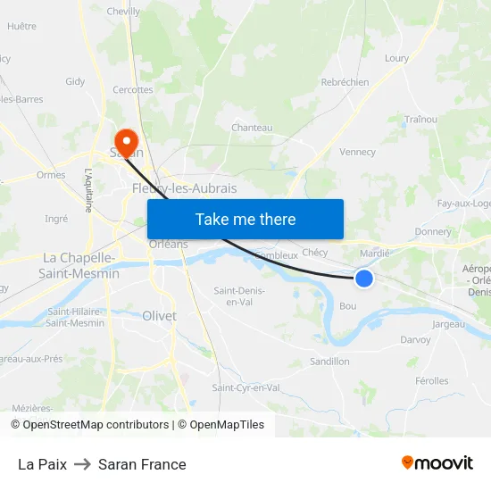 La Paix to Saran France map