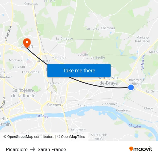 Picardière to Saran France map