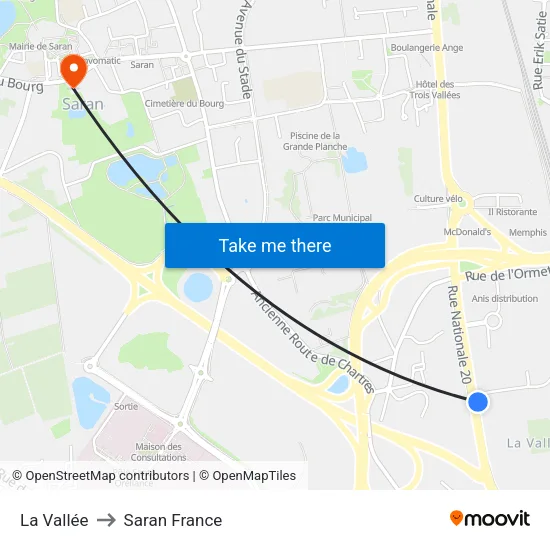 La Vallée to Saran France map