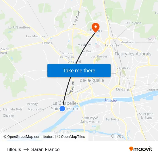 Tilleuls to Saran France map