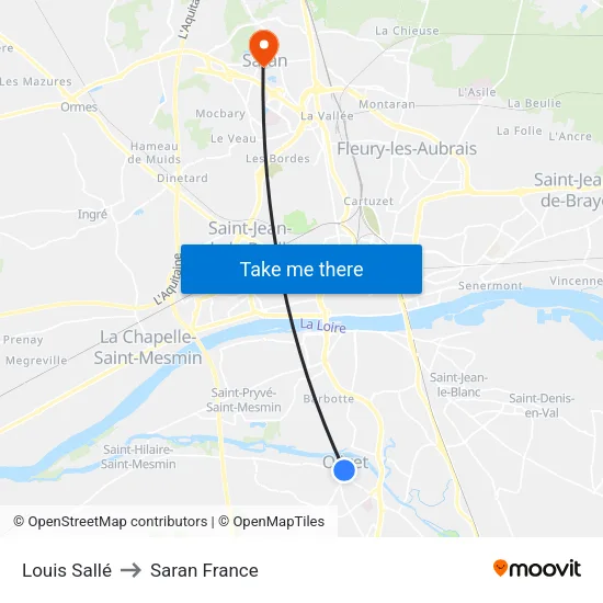Louis Sallé to Saran France map