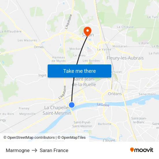 Marmogne to Saran France map