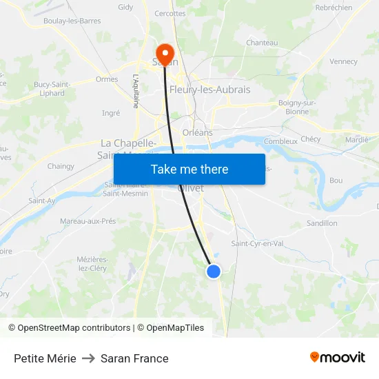 Petite Mérie to Saran France map