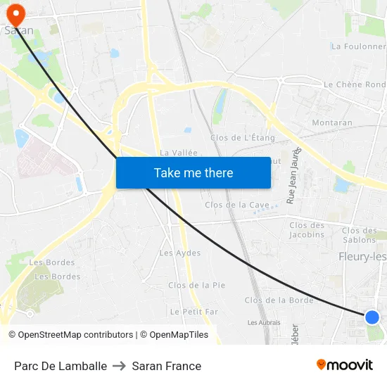 Parc De Lamballe to Saran France map