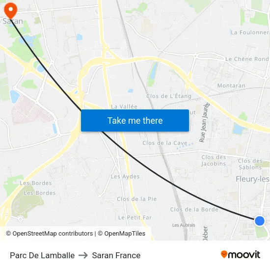 Parc De Lamballe to Saran France map