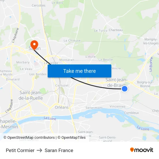 Petit Cormier to Saran France map