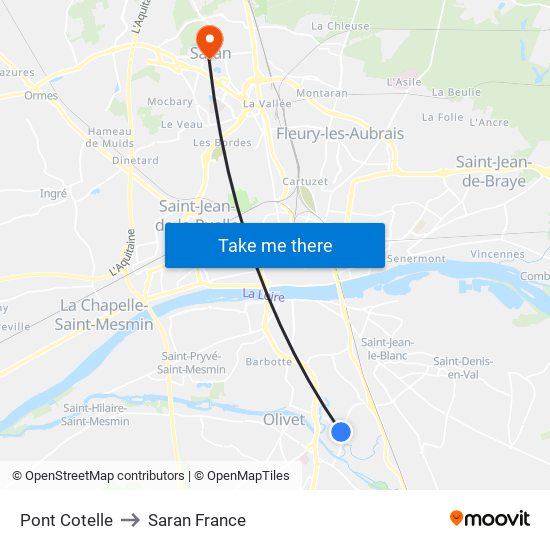 Pont Cotelle to Saran France map
