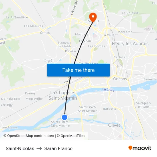 Saint-Nicolas to Saran France map