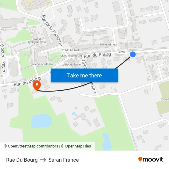 Rue Du Bourg to Saran France map