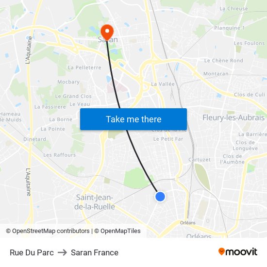 Rue Du Parc to Saran France map