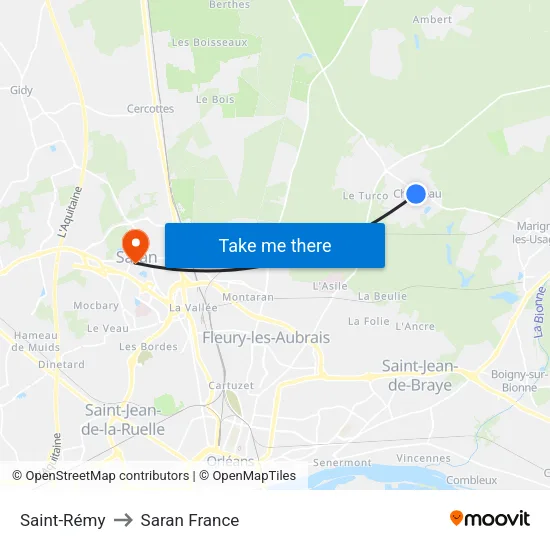 Saint-Rémy to Saran France map