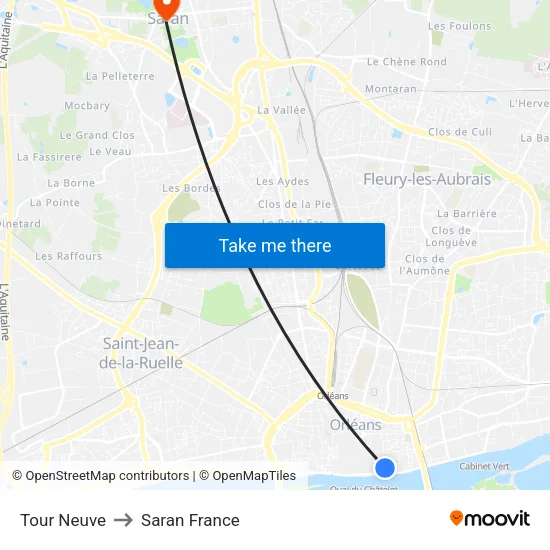 Tour Neuve to Saran France map