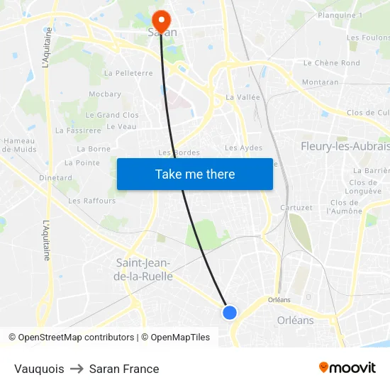 Vauquois to Saran France map