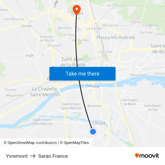 Yvremont to Saran France map