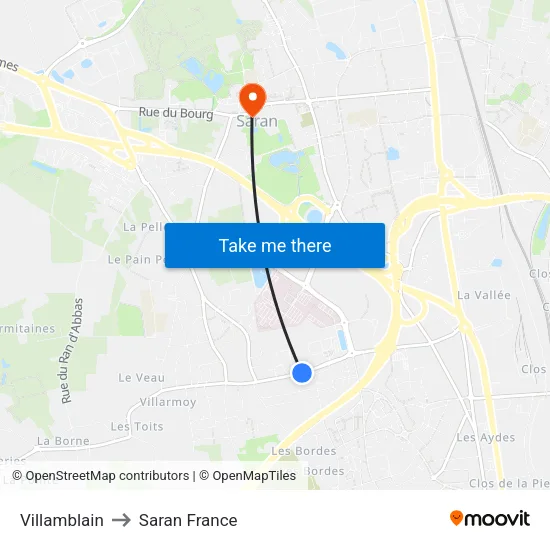 Villamblain to Saran France map