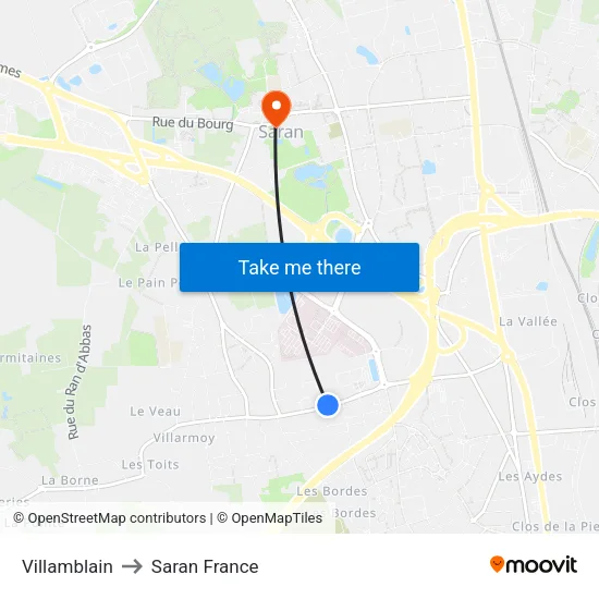 Villamblain to Saran France map