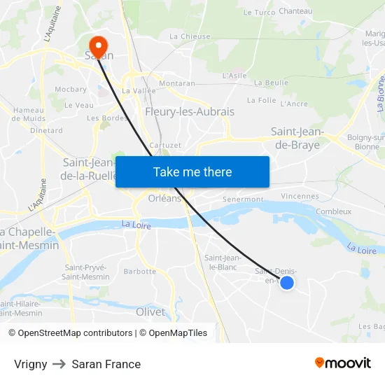 Vrigny to Saran France map