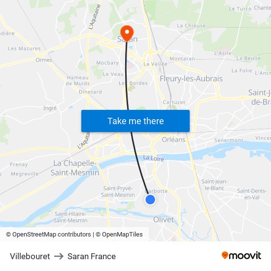 Villebouret to Saran France map
