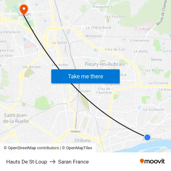 Hauts De St-Loup to Saran France map