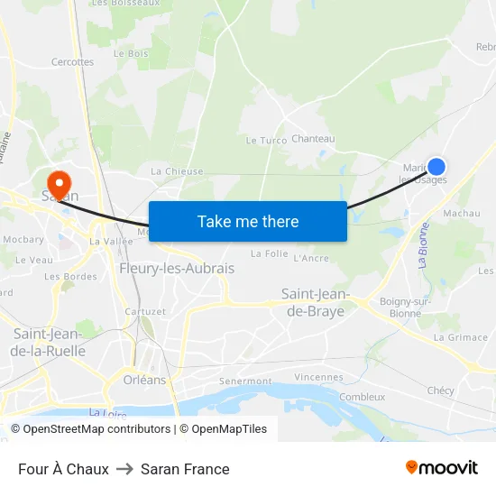 Four À Chaux to Saran France map
