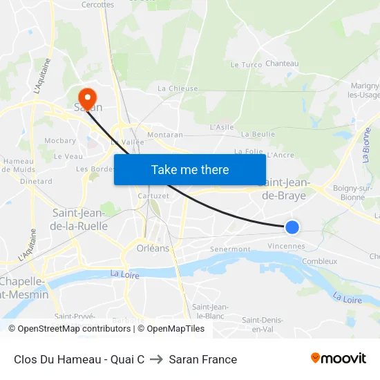 Clos Du Hameau - Quai C to Saran France map