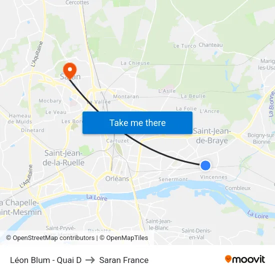 Léon Blum - Quai D to Saran France map
