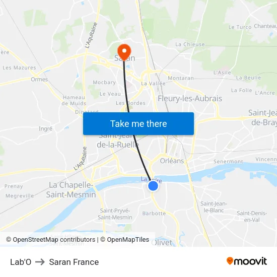 Lab'O to Saran France map