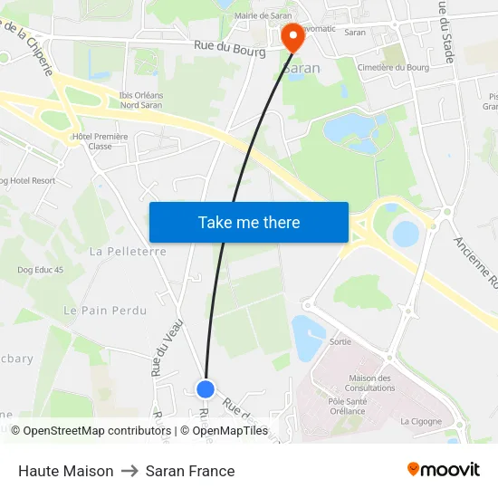 Haute Maison to Saran France map