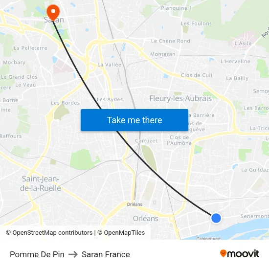 Pomme De Pin to Saran France map