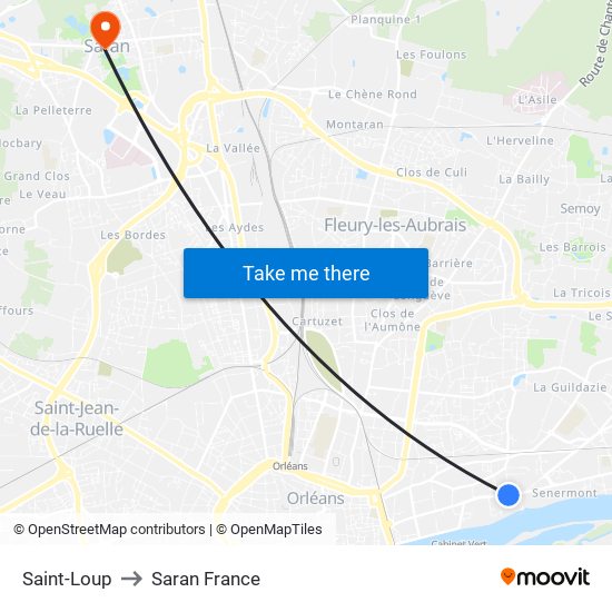 Saint-Loup to Saran France map