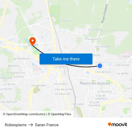 Robespierre to Saran France map